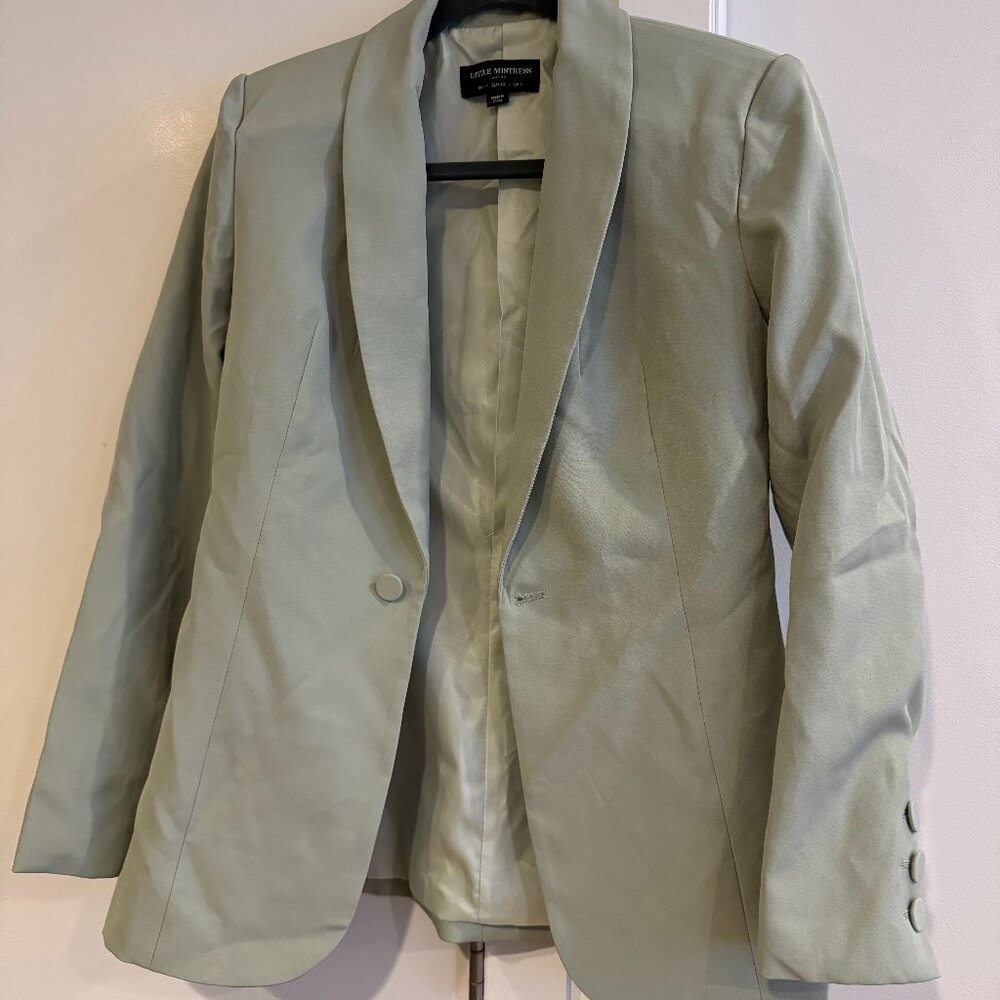 ASOS Little Mistress Bridesmaid suit jacket in sage green